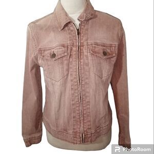 Vintage  NY &Co Dusty Rose, Full zip Front  Jean Jacket Size M